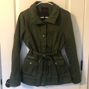 Green belted military jacket